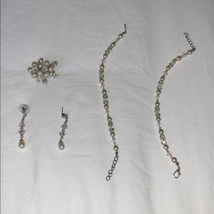 Pearl, crystal and rhinestone jewelry